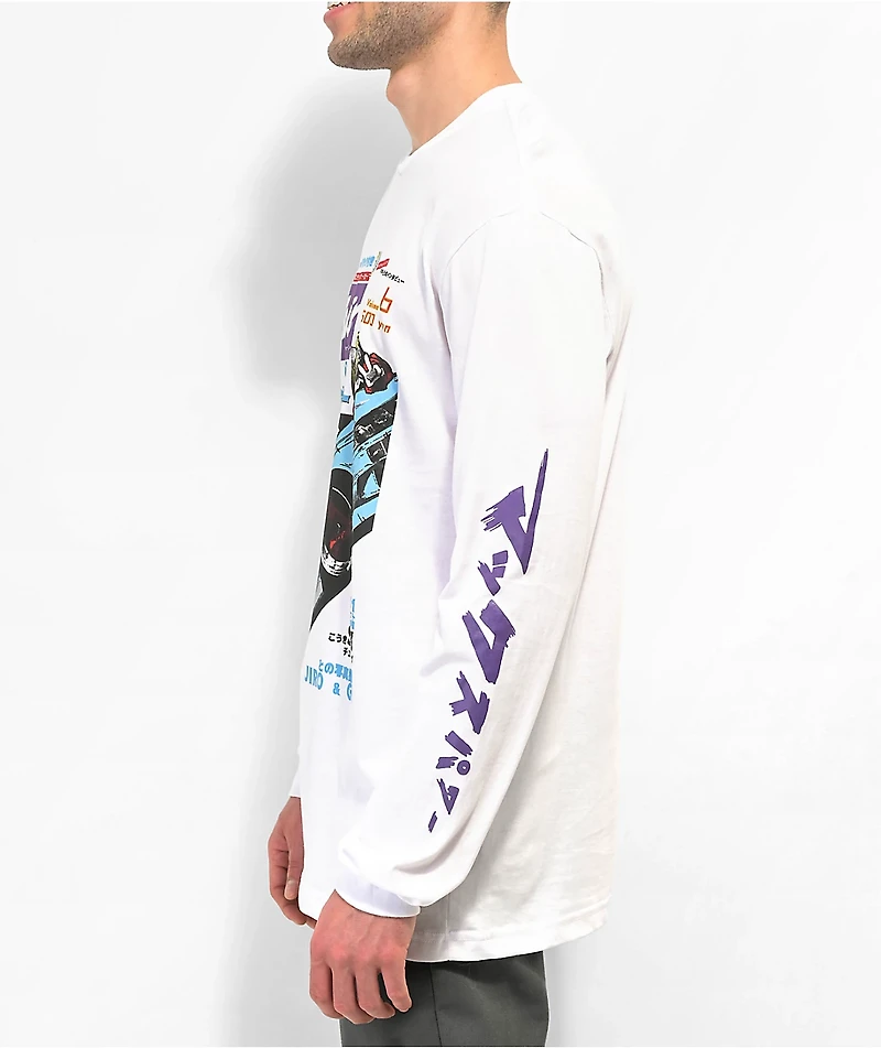 Shinya Mag White Long Sleeve T-Shirt