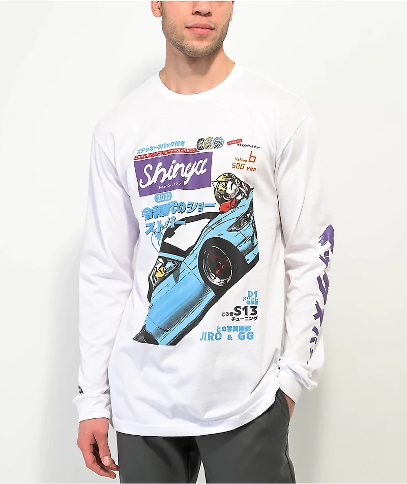 Shinya Mag White Long Sleeve T-Shirt