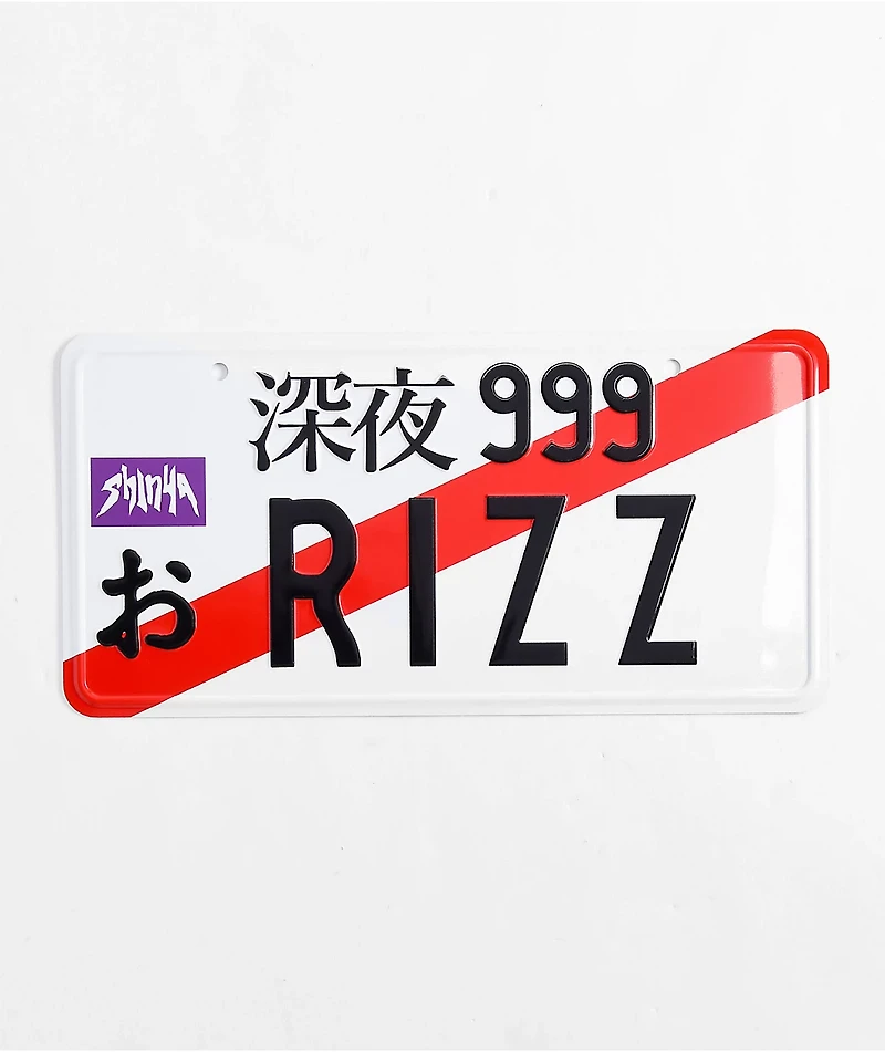 Shinya Rizz White License Plate