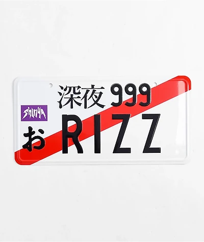 Shinya Rizz White License Plate