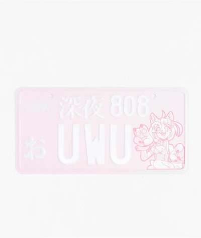 Shinya UWU Pink License Plate