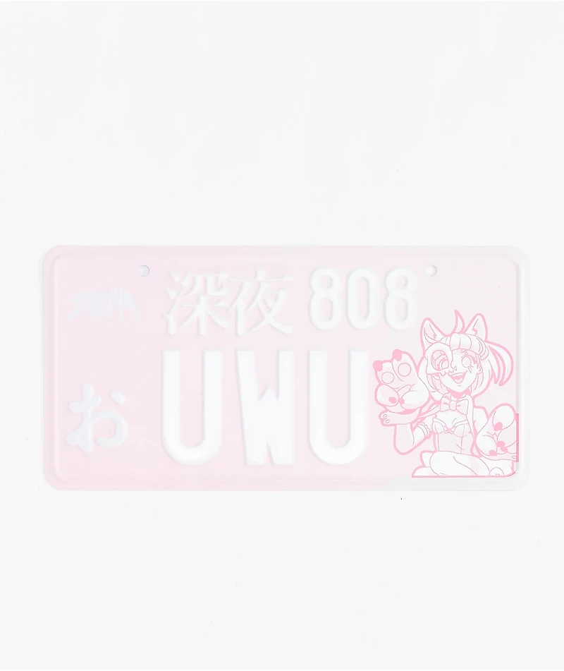 Shinya UWU Pink License Plate