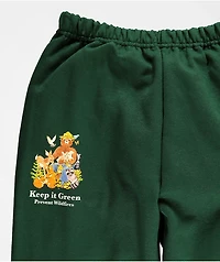 Shirts Happen Smokey Bear Kids Green Sweatpants