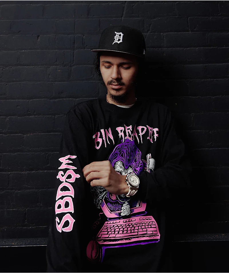 ShittyBoyz Dog Shit Militia BabyTron Bin Reaper Black Long Sleeve T-Shirt