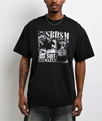 ShittyBoyz Dog Shit Militia BabyTron Grunge Black T-Shirt