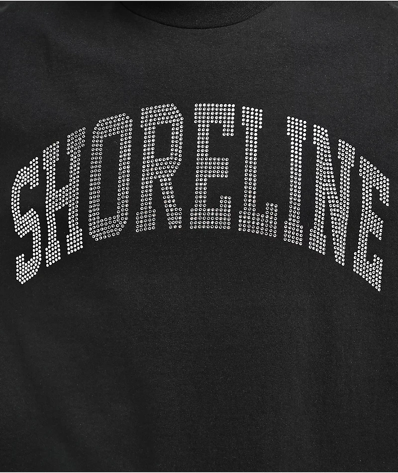 Shoreline Mafia Arch Rhinestone Black T-Shirt