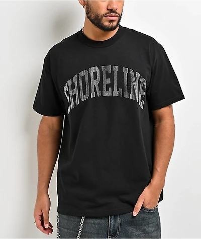 Shoreline Mafia Arch Rhinestone Black T-Shirt