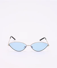 Silver & Blue Cateye Sunglasses