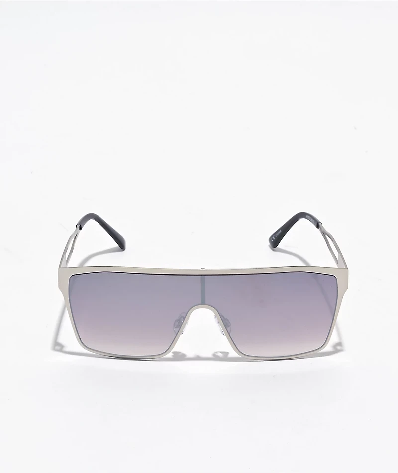 Silver Metallic Shield Sunglasses