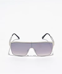 Silver Metallic Shield Sunglasses