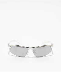 Silver Mirror Semi-Rimless Sunglasses