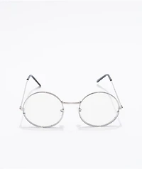 Silver Round Blue Light Glasses