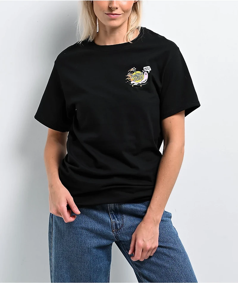 Skate Like A Girl x Santa Cruz Unisex Black T-Shirt