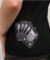 Skin Industries Cardplay Black Burnout Crop T-Shirt