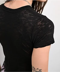 Skin Industries Cardplay Black Burnout Crop T-Shirt