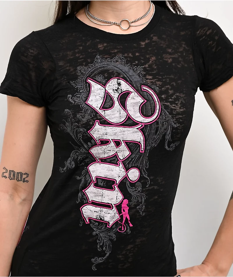 Skin Industries Cascade Black Burnout T-Shirt