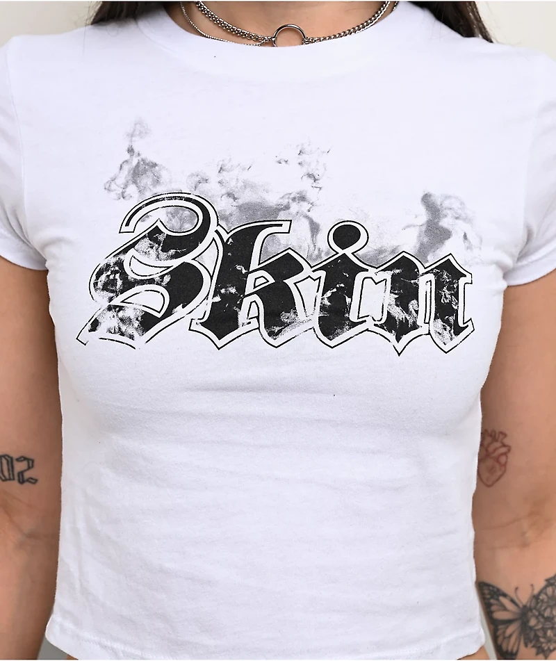 Skin Industries Smokey White Crop T-Shirt