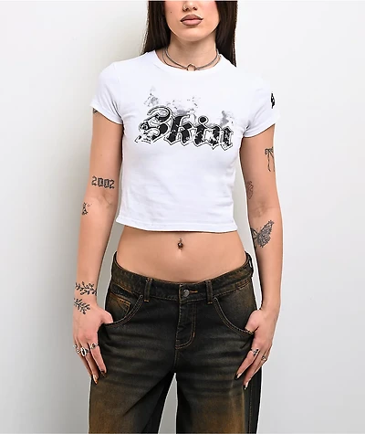 Skin Industries Smokey White Crop T-Shirt