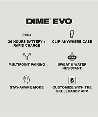 Skullcandy Dime Evo Bone Earbuds