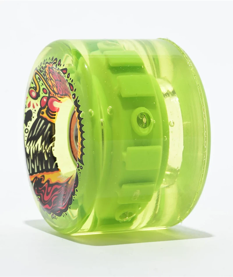 Slime Balls Light Ups LED Angler OG 66mm 78a Clear Neon Green Cruiser Wheels