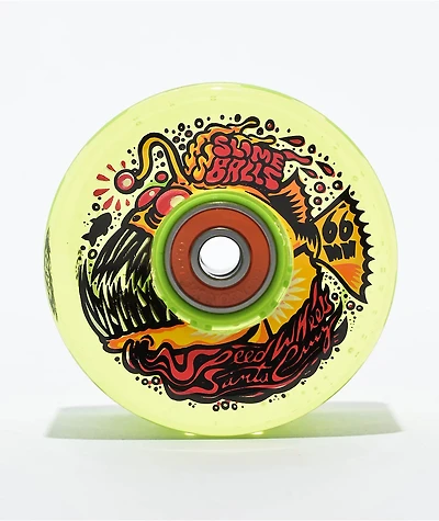 Slime Balls Light Ups LED Angler OG 66mm 78a Clear Neon Green Cruiser Wheels