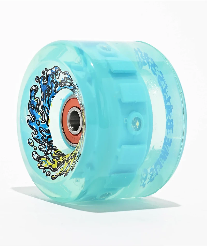 Slime Balls Light Ups LED Chrome Surfer OG 66mm 78a Clear Blue Cruiser Skateboard Wheels