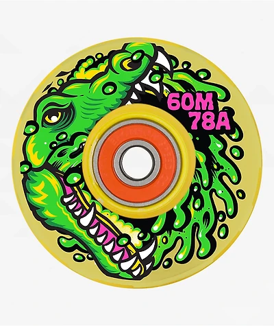 Slime Balls Light Ups LED Gator Swamp Spew 60mm 78a Green Cruiser Skateboard Wheels