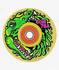 Slime Balls Light Ups LED Gator Swamp Spew 60mm 78a Green Cruiser Skateboard Wheels