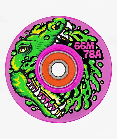 Slime Balls Light Ups LED Gator Swamp Spew 66mm 78a Pink Cruiser Skateboard Wheels