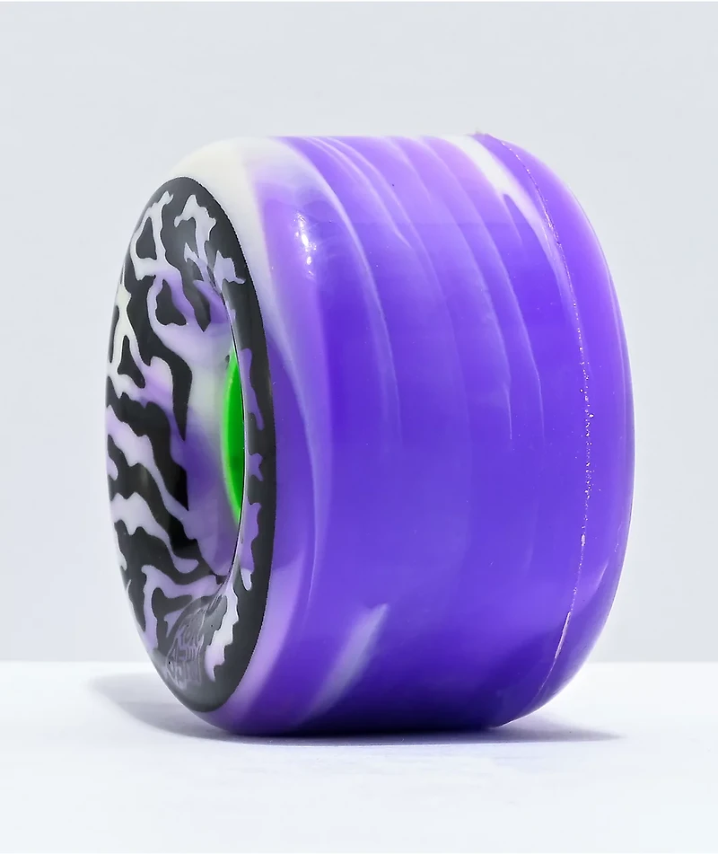 Slime Balls OG 65mm 78a Swirly Purple & White Cruiser Skateboard Wheels