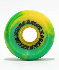 Slime Balls OG Slime Spewage 60mm 78a Green & Yellow Swirl Cruiser Skateboard Wheels