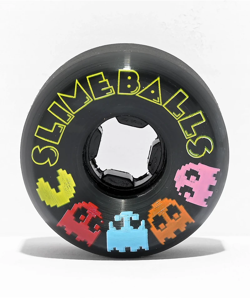 Slime Balls Pac-Man Vomit Mini 54mm 97a Black Skateboard Wheels