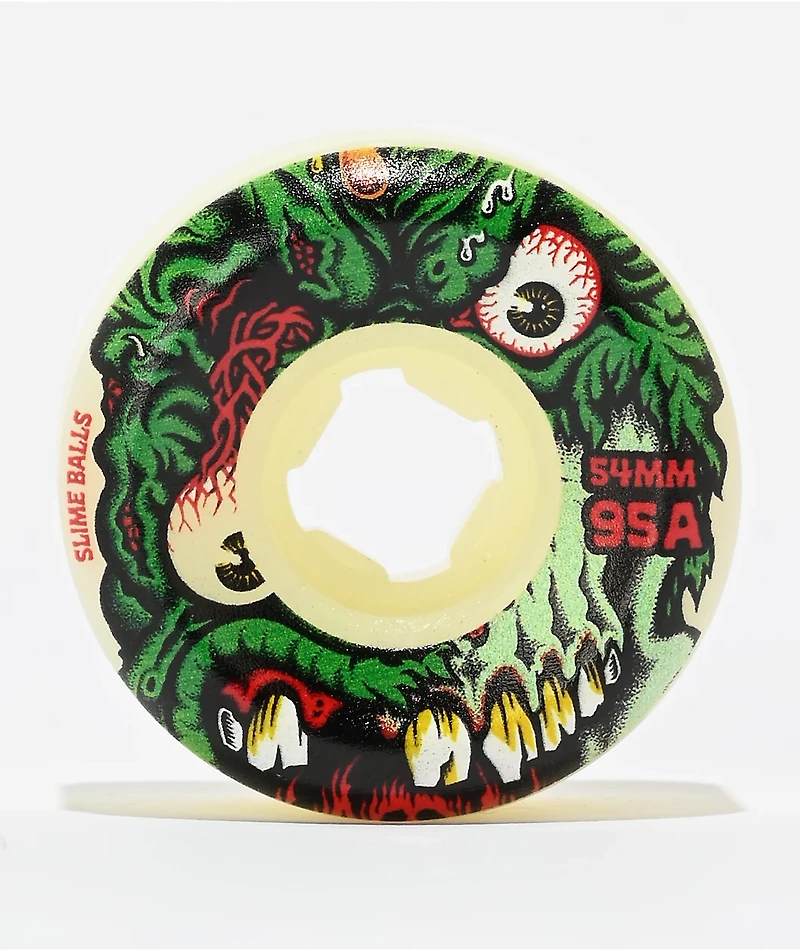 Slime Balls Roskopp Face Two 54mm 95a White Skateboard Wheels