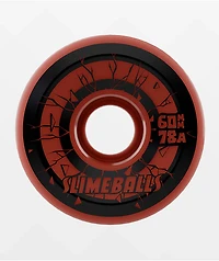 Slime Balls Roskopp Five  Reissue 60mm 78a Red Cruiser Skateboard Wheels