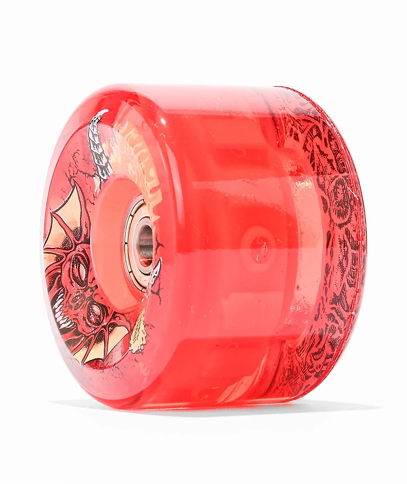 Slime Balls x Stranger Things Light Ups LED Hellfire Club 66mm 78a Red Cruiser Skateboard Wheels