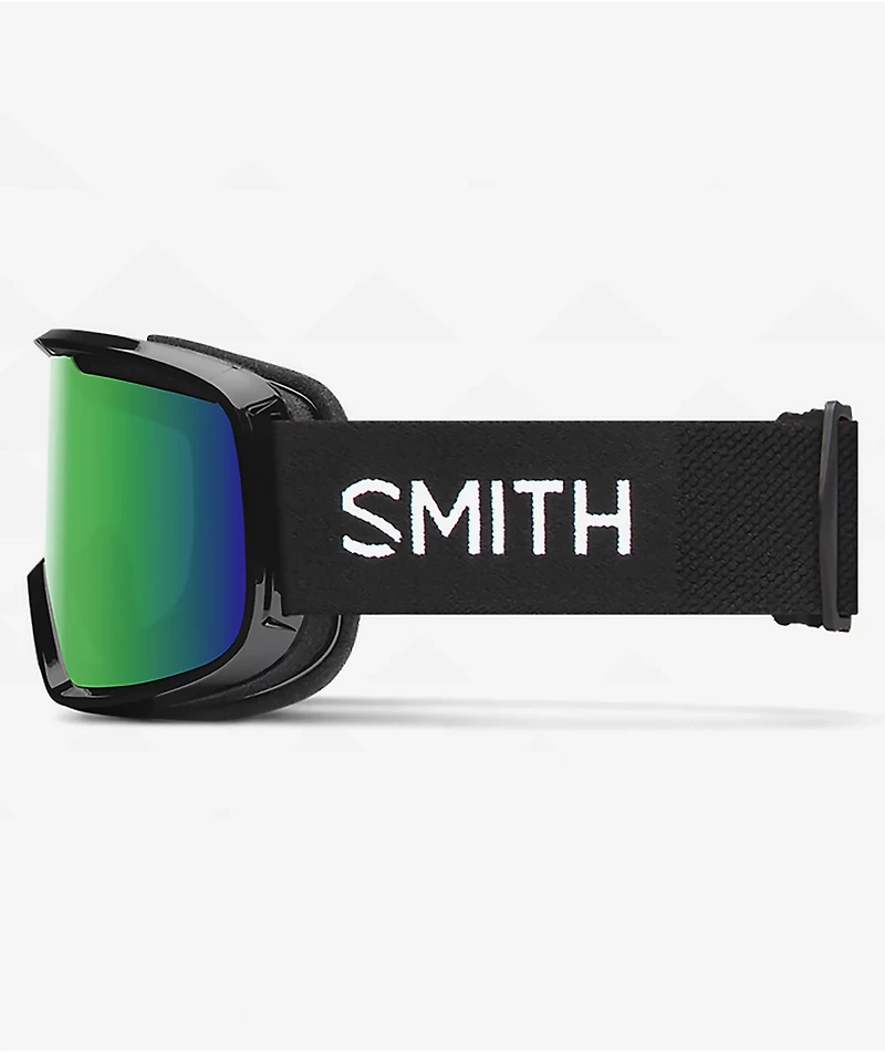 Smith Frontier Black & Green Sol-X Mirror Snowboard Goggles