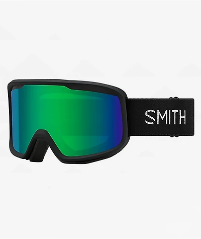Smith Frontier Black & Green Sol-X Mirror Snowboard Goggles