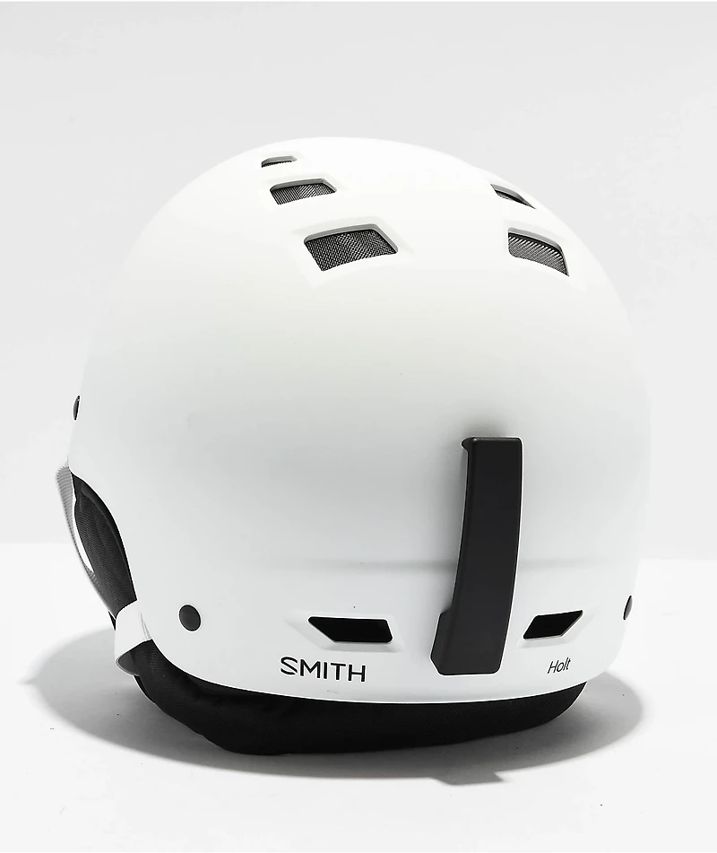 Smith Holt Matte White Snowboard Helmet.