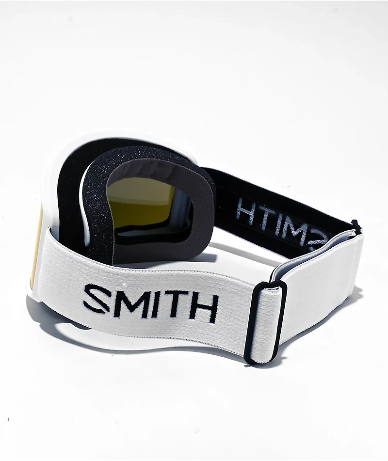 Smith Tribute White & Red Sol-X  Snowboard Goggles