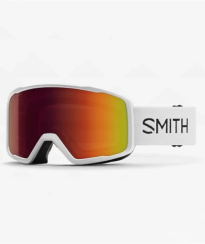Smith Tribute White & Red Sol-X  Snowboard Goggles