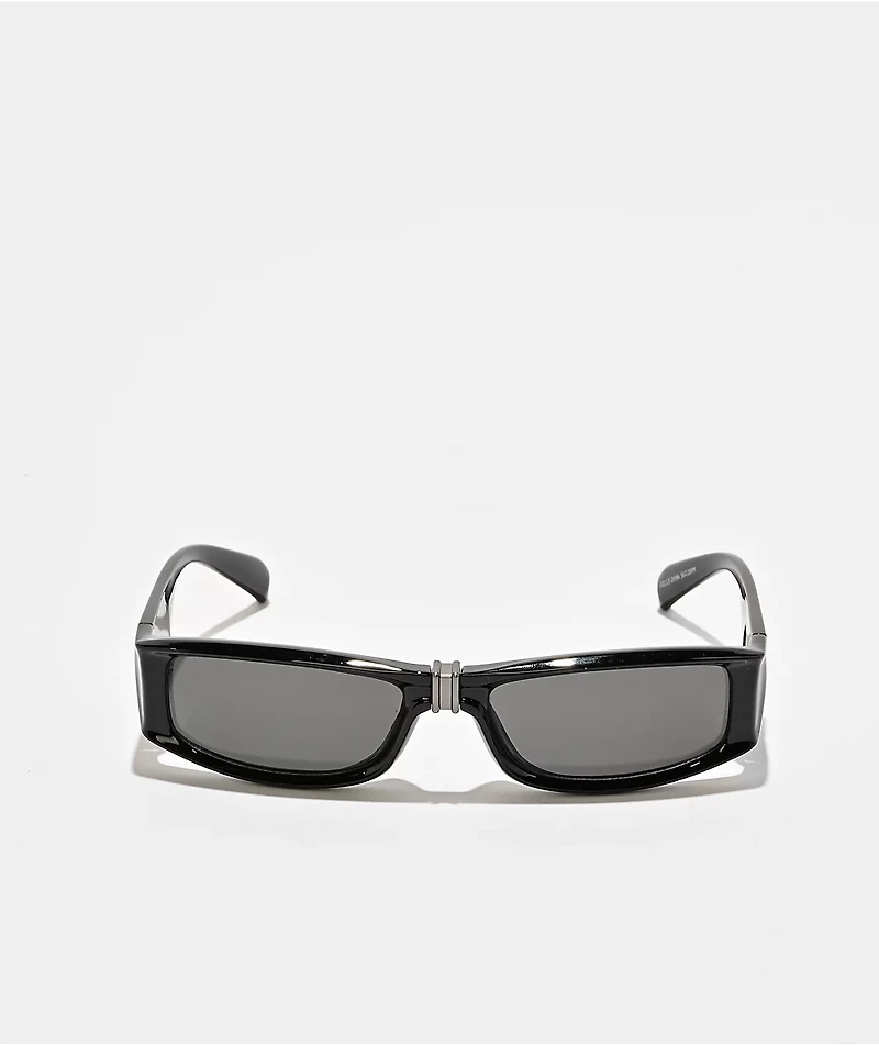 Smoke Lens Rectangle Black Sunglasses