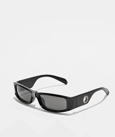 Smoke Lens Rectangle Black Sunglasses