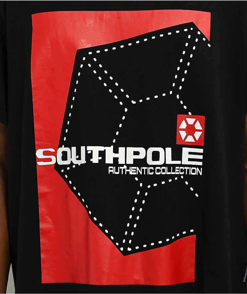Southpole Authentic Black Boxy Crop T-Shirt