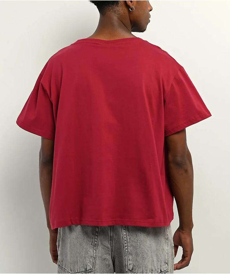 Southpole Box Red Boxy Crop T-Shirt