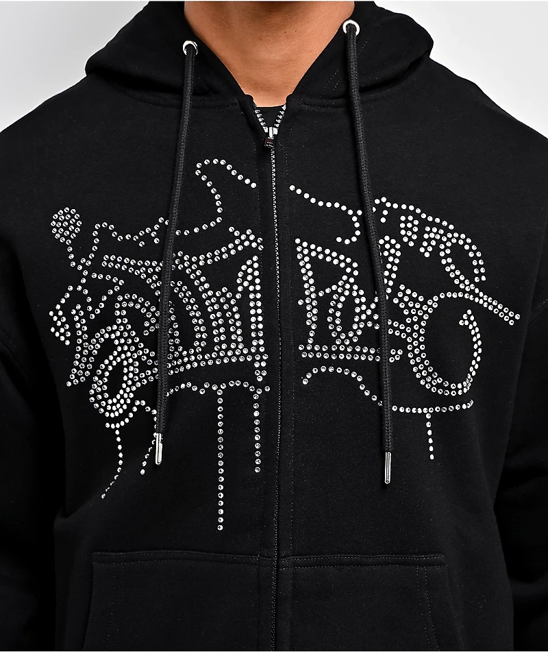 Southpole Legacy Rhinestone Black Zip Hoodie