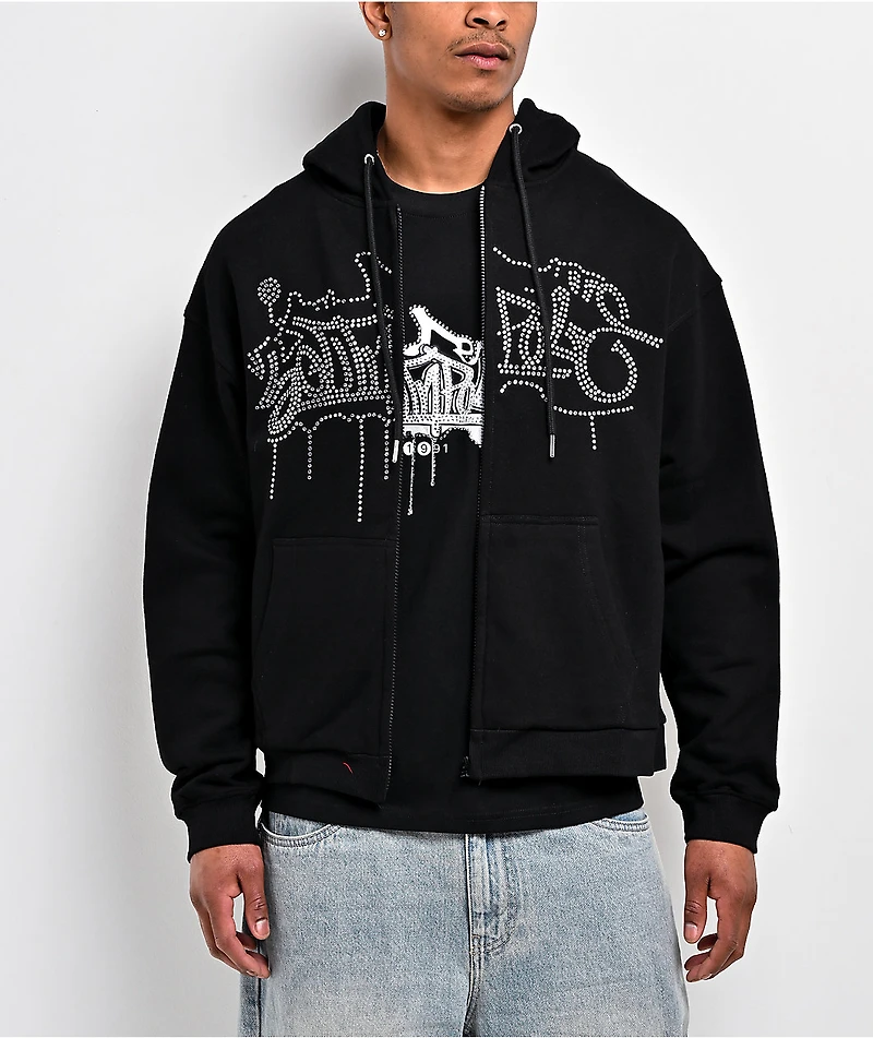 Southpole Legacy Rhinestone Black Zip Hoodie