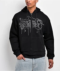 Southpole Legacy Rhinestone Black Zip Hoodie