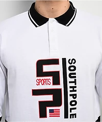 Southpole Logo White Long Sleeve Polo Shirt