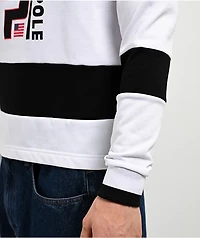 Southpole Logo White Long Sleeve Polo Shirt