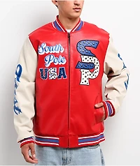 Southpole Stud Eagle Red, White & Blue Bomber Jacket